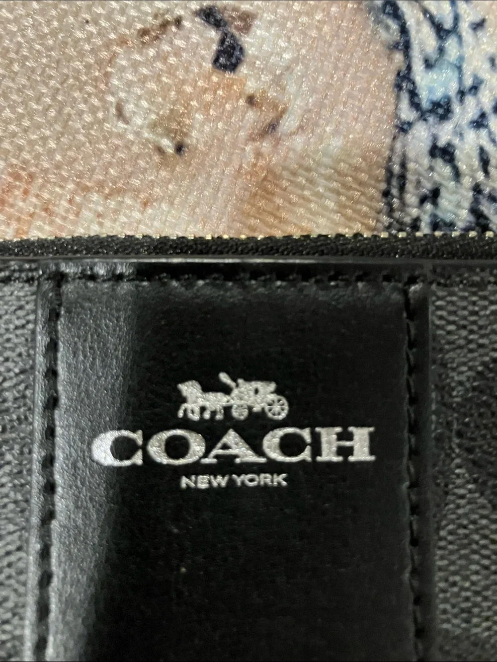 Coach Black Signature Zip Wristlet